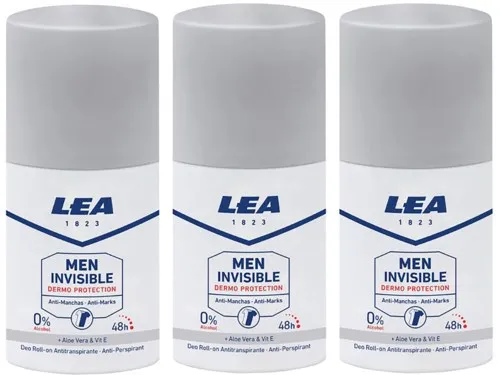 LEA Men Invisible Dermo Protection Deo Roll On 50 ml x 3