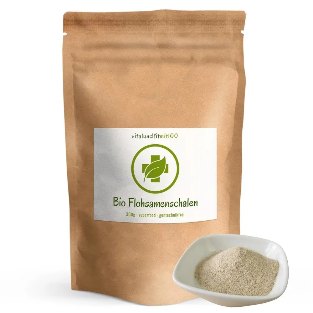 Bio Flohsamenschalen 300 g Vitalundfitmit100