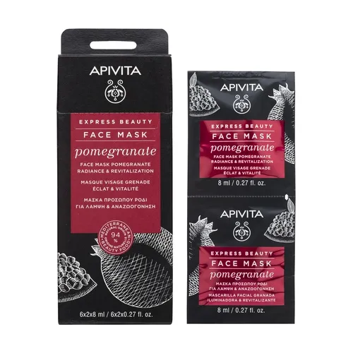 Apivita Express Beauty Revitalisierende und strahlende Gesichtsmaske mit Granatapfel