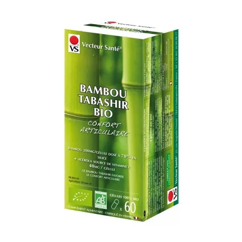 Vecteur Sante Bambou Tabashir 100% Bio (70% Silice + Acerola Bio)