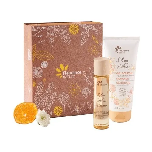 Fleurance Nature Citrus weiße Blumen Box: Parfüm l'eau des délices mit Zitrusfrüchten und weißen Blüten 50 ml + parfümiertes Duschgel 200 ml l'eau des délices