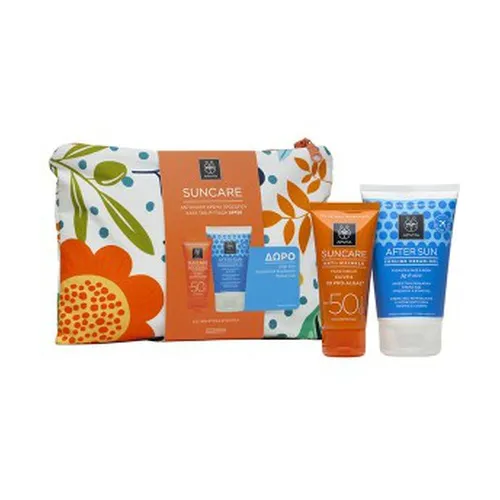 Apivita Sonnenschutzset: Sonnencreme für das Gesicht LSF50 + After Sun