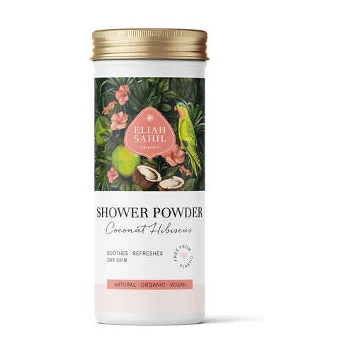 Eliah Sahil Beruhigendes Duschseifenpulver aus Kokosnuss und Hibiskus mit trockener Haut