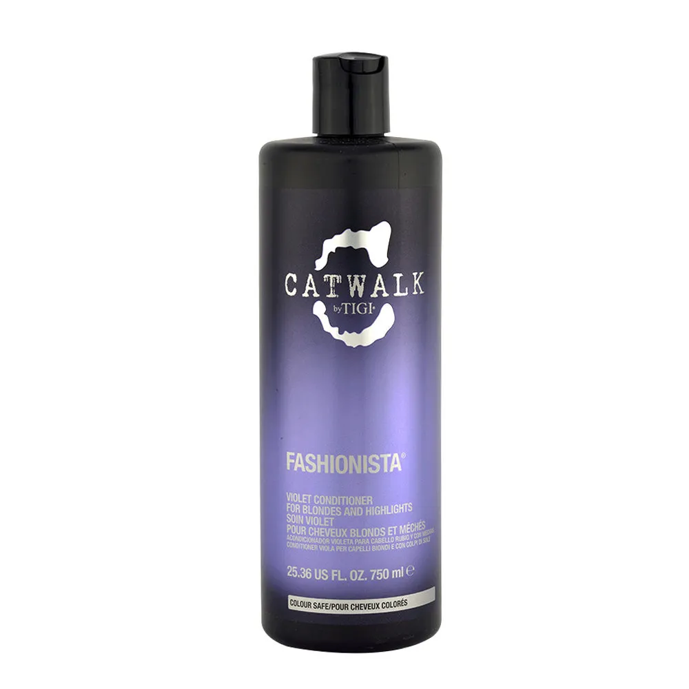 Tigi Catwalk Fashionista Violet Conditioner 750ml - Anti-Vergilbungs-Conditioner für blondes Haar
