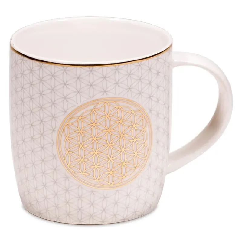 Blume des Lebens - Teetasse mit Sieb