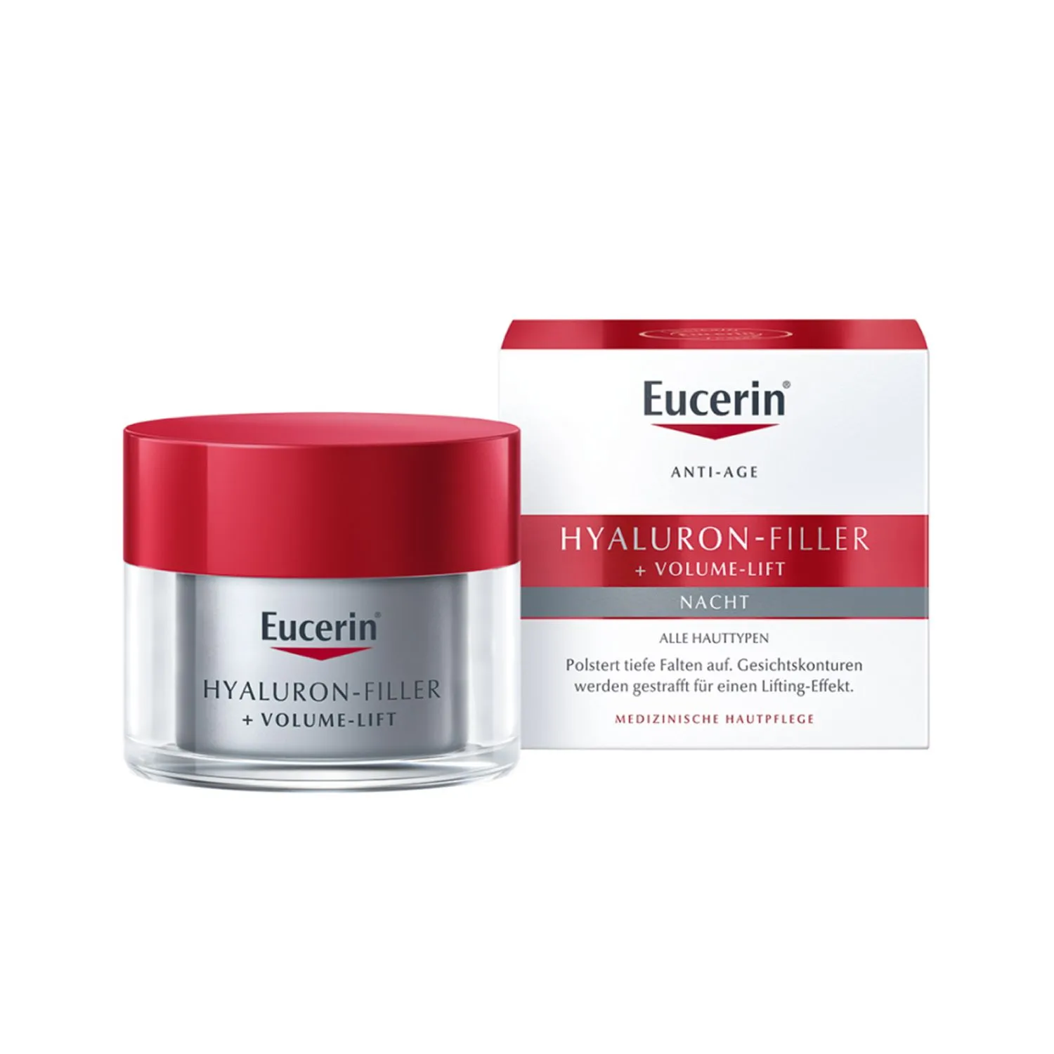 Eucerin Hyaluron-Filler Nachtpflege – Glättende Nachtcreme gegen Falten pflegt die Haut & unterstützt die Regeneration