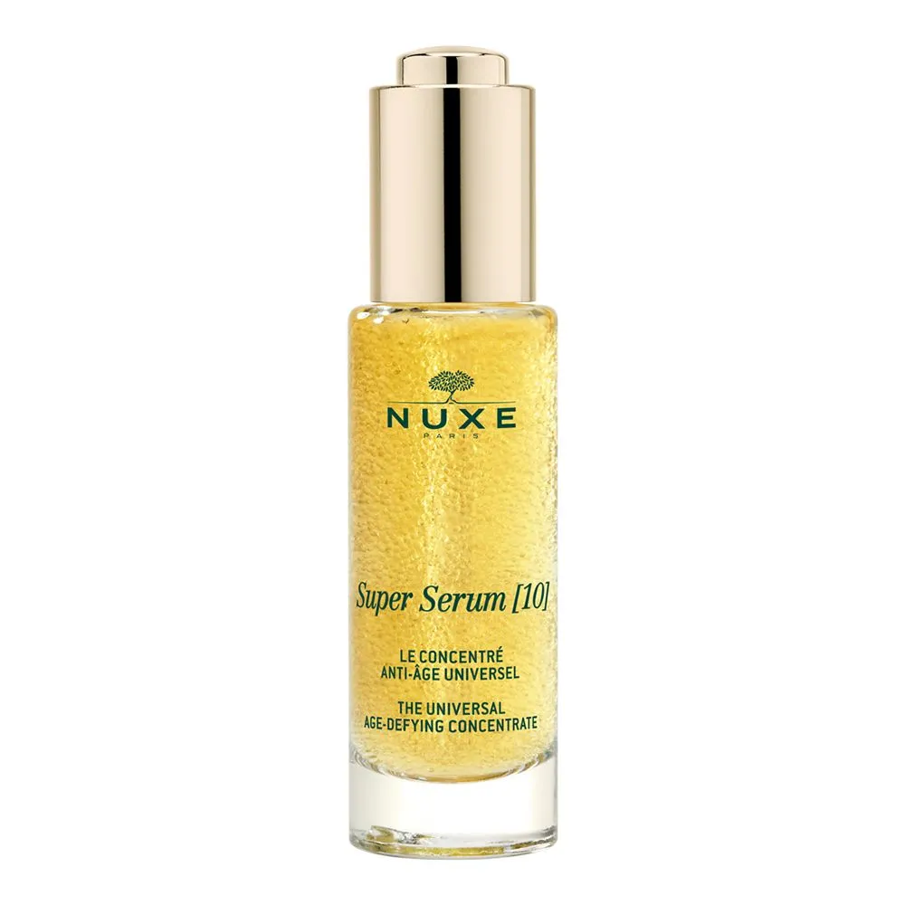 NUXE Super Serum straffendes Anti-Age Feuchtigkeitsserum mit Hyaluronsäure gegen Falten und Pigmentstörungen + Mini Nuxuriance Ultra Tagescreme AH 15 ml GRATIS