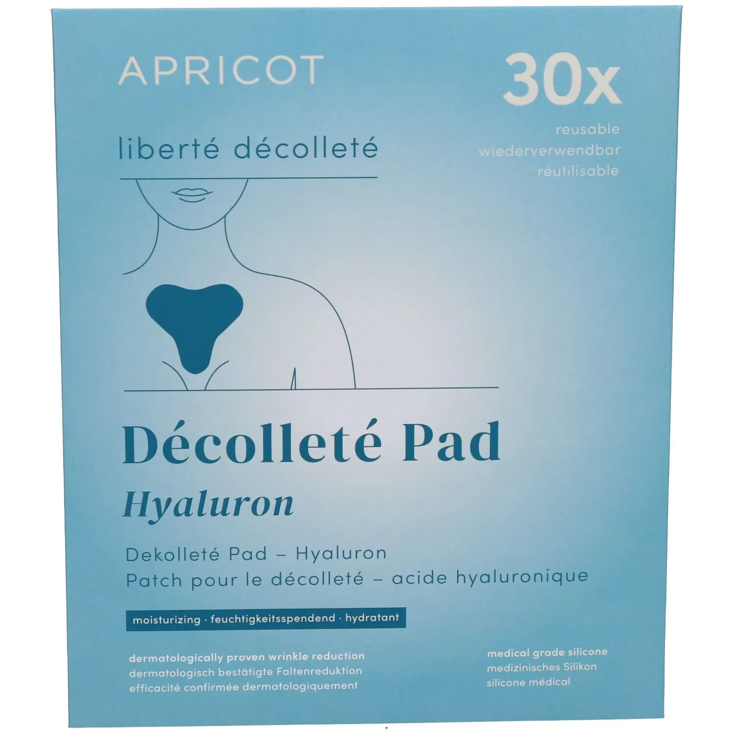 APRICOT Décolleté Pad Hyaluron – Wiederverwendbares Dekolleté-Pad