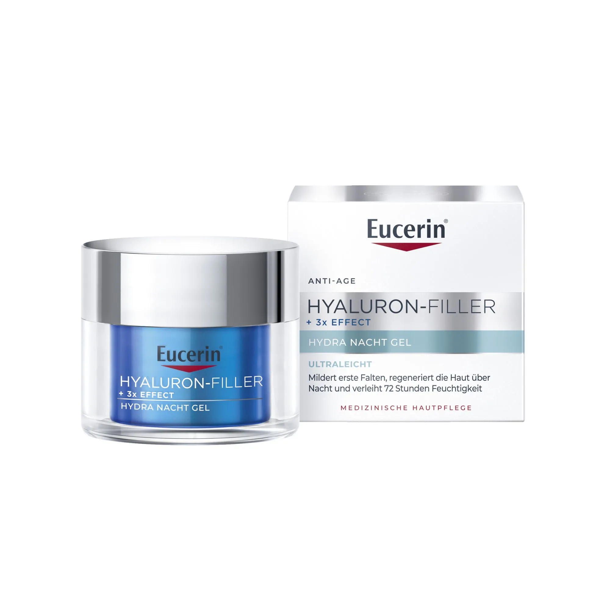 Eucerin® Hyaluron-Filler + 3x Effect Hydra Nacht Gel – regenerierendes Nachtgel mit Hyaluronsäure und 72h Feuchtigkeit für ein frisches Hautbild am Morgen - Jetzt 20% Rabatt mit dem Code "eucerin20"*