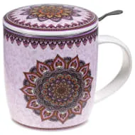 Lilanes Mandala - Teetasse mit Sieb und Deckel