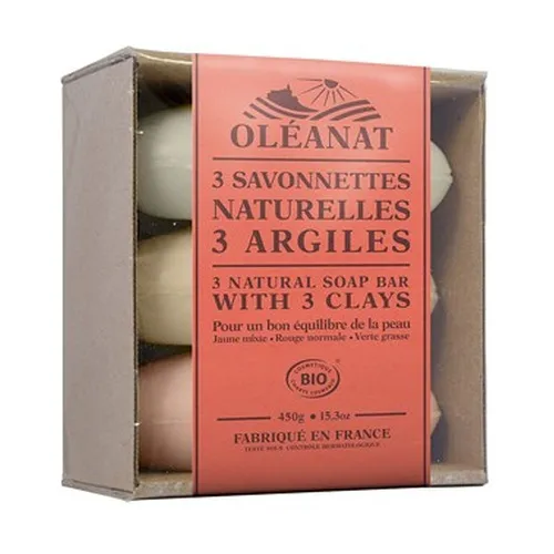 Oleanat Tablett mit 3 Tonseifen