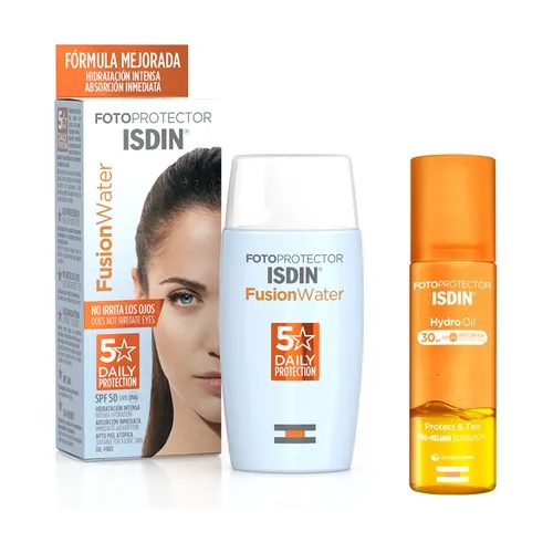 Isdin Fusion Water Gesichts-Sonnencreme SPF50 + HydroOil SPF30