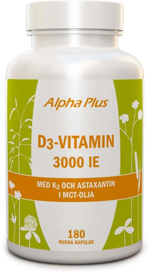 Alpha Plus D3-vitamin 3000 IE + K2 180 St.