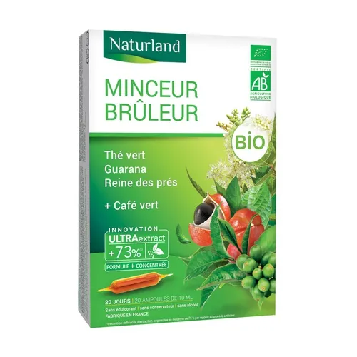 Naturland Schlankheitsbrenner Grüner Tee Grüner Kaffee Guarana Bio-Mädesüß