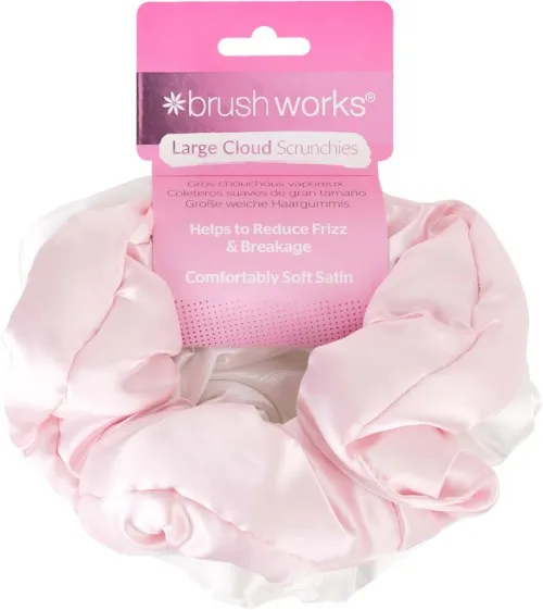 Brushworks Large Cloud Scrunchies Pink & White