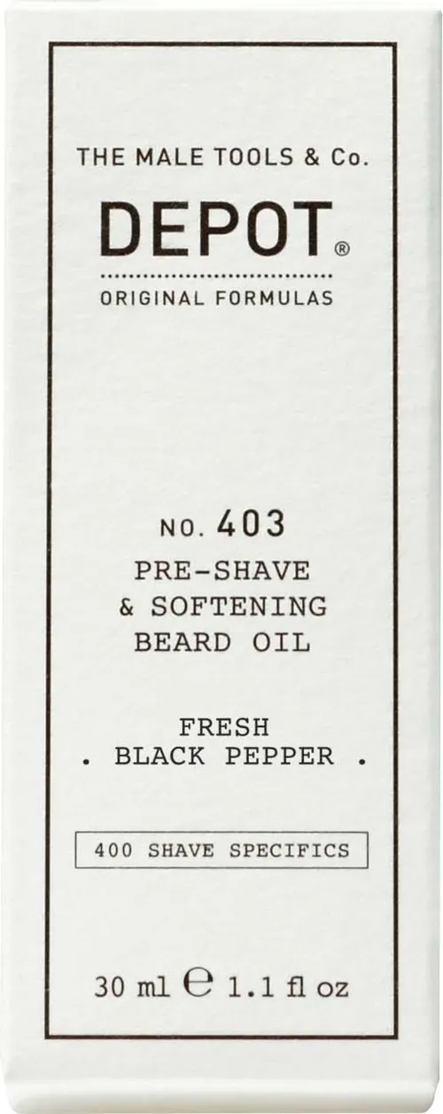 DEPOT MALE TOOLS No. 403 Pre-Shave & Soft. Beard Oil Fresh Black Pepper 30 ml