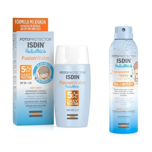 Isdin Fusion Water + Wet Skin Transparentes Spray Pädiatrie SPF50