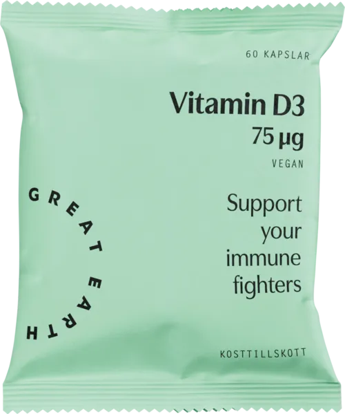 Great Earth Vitamin D3 75 μg 60 kap Refill