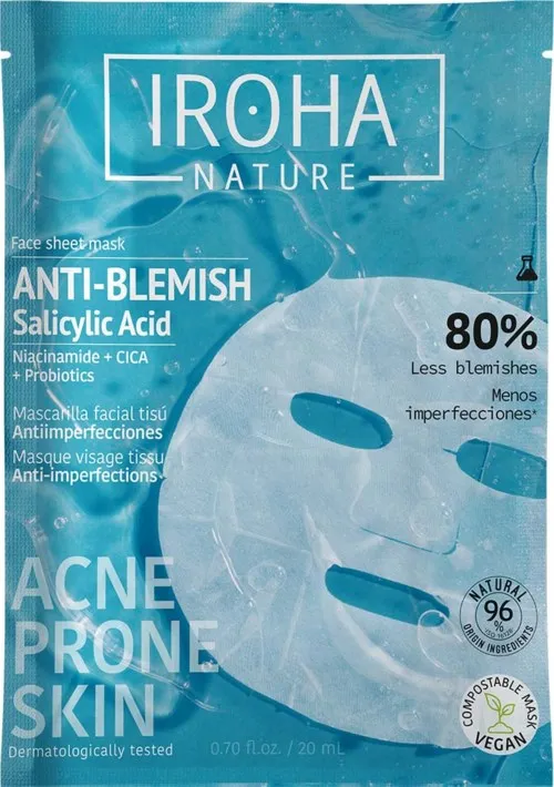 IROHA NATURE Anti-Blemish Salicylic Acid Face Sheet Mask