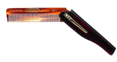 Kent Brushes Handmade Mens Folding Pocket Comb Fine