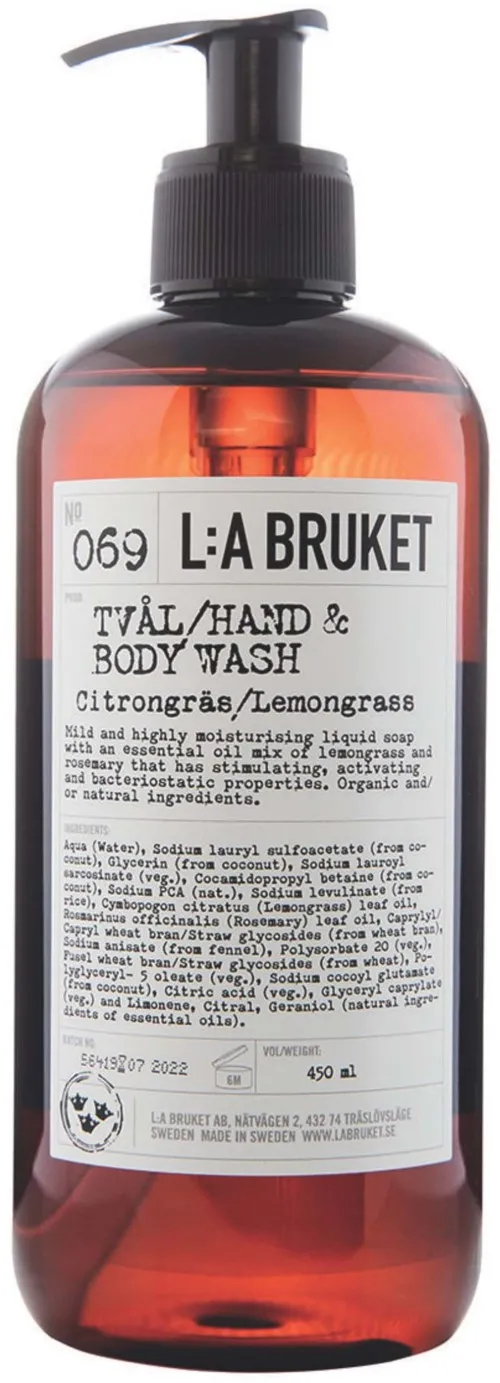 L:a Bruket Hand & Body Wash 069 Lemongrass 450 ml