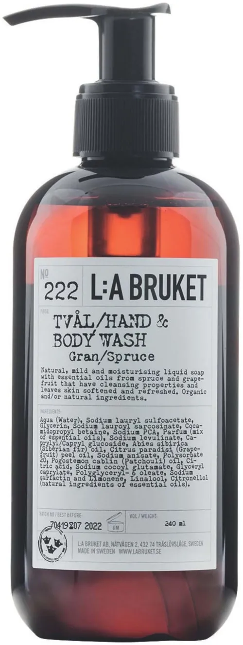 L:a Bruket Hand & Body Wash 222 Spruce 240 ml