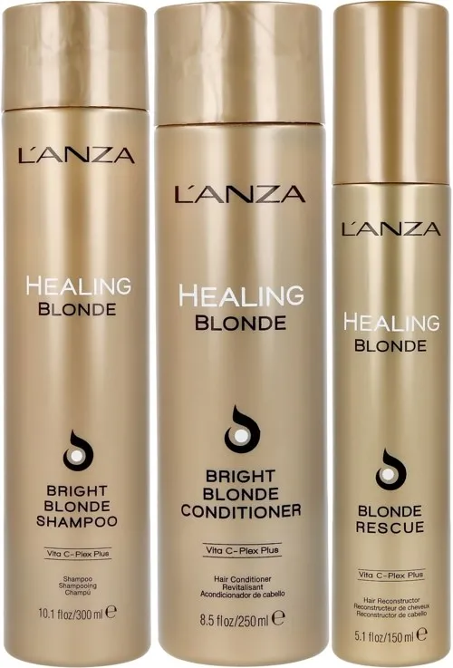 Lanza Healing Blonde Bundle Sampoo 300 ml & Conditioner 250 ml & Reconstructor 150 ml