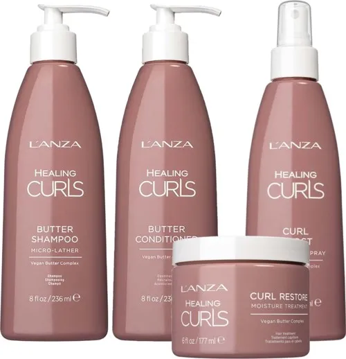 Lanza Healing Curls Bundle Shampoo 236 ml & Conditioner 236 ml & Treatment 177 ml & Spray 177 ml