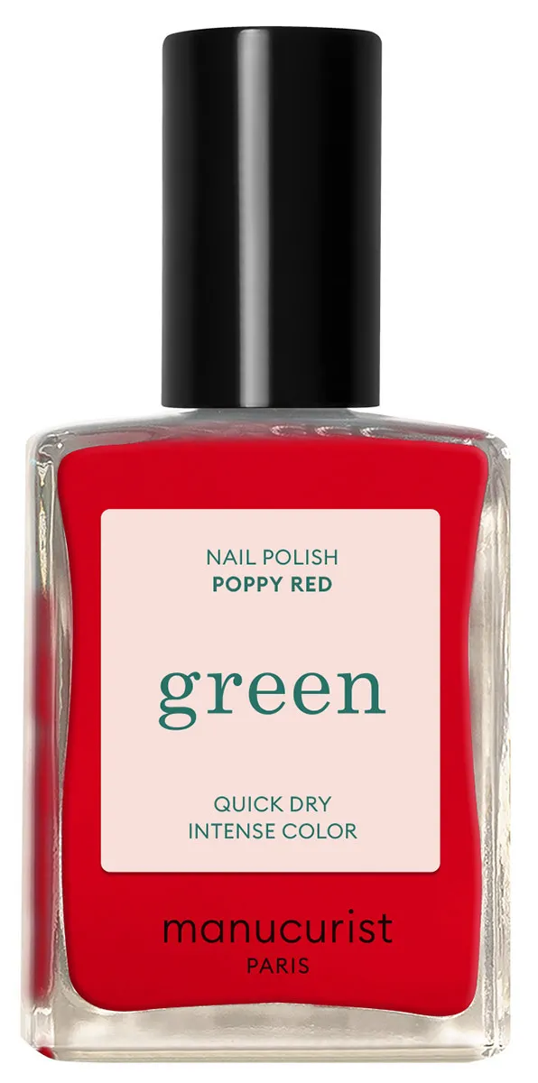 GREEN NAIL LACQUER POPPY RED