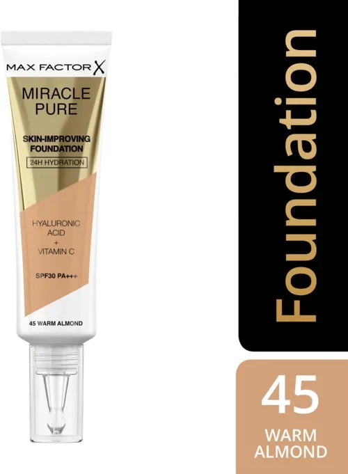 Max Factor Miracle Pure Skin Improving Foundation 45 Warm Almond