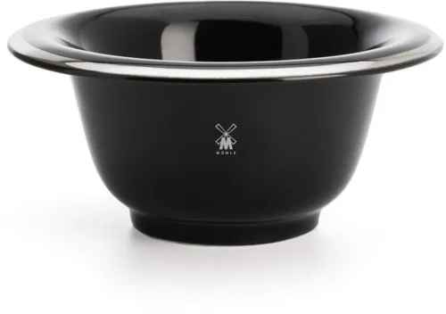 Mühle Porcelain Shaving Bowl Platinum Rim Black