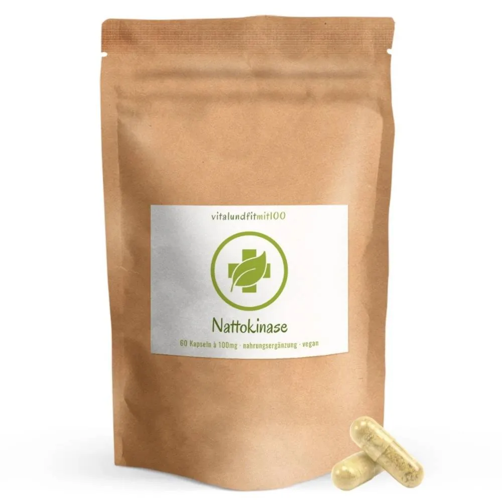 Nattokinase Kapseln 60 Stück 100 mg Vitalundfitmit100