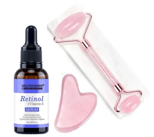 Neutriherbs Face Massage Roller Kit 3 in 1 - Retinol Skin Serum