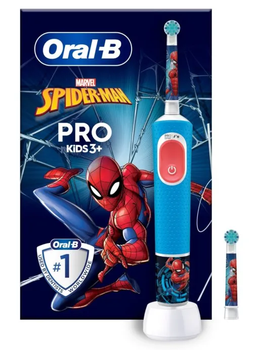 Oral B Pro Kids Electric Toothbrush 2 Brush heads Marvel Spider-Man