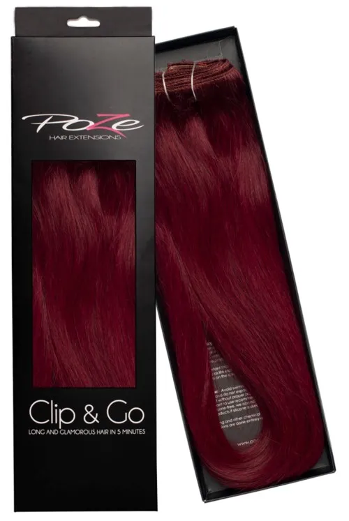 Poze Hairextensions Clip & Go Extensions 50 cm 5RV Red Passion