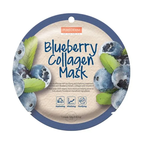 Purederm Blueberry Collagen Mask-C 18 g
