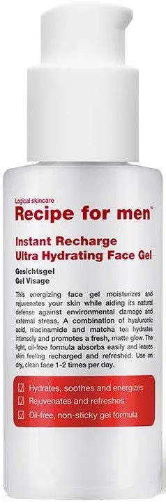 Recipe for men Instant Recharge Ultra Hydrating Face Gel 75 ml