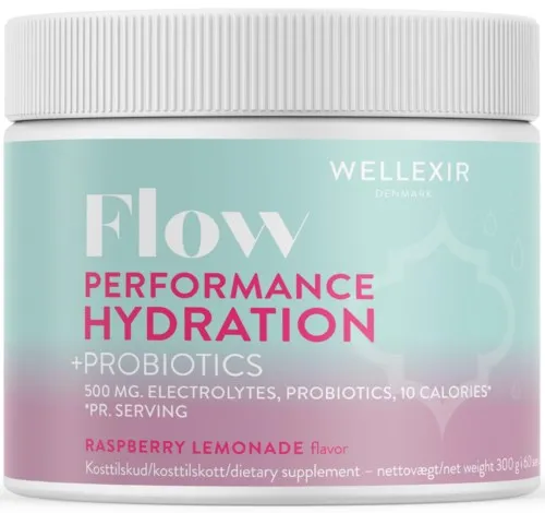 Wellexir Flow  Performance Hydration+Probiotics Raspberry Lemonade 300 g