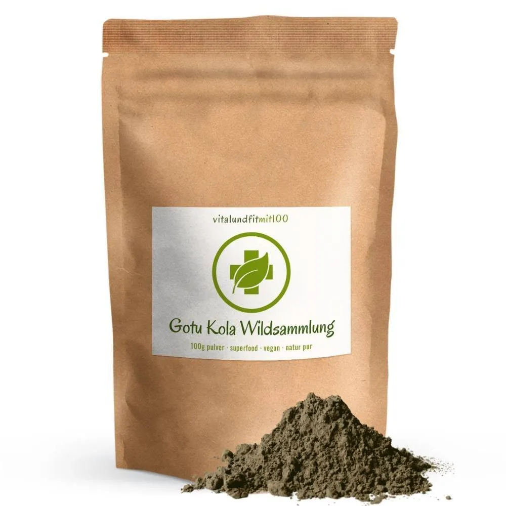 Gotu Kola Pulver Wildsammlung 100g Vitalundfitmit100