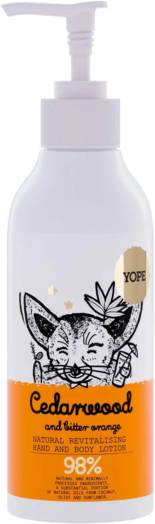 YOPE Natural Revitalising Hand & Body Lotion Cedarwood & Bitter Orange 300 ml