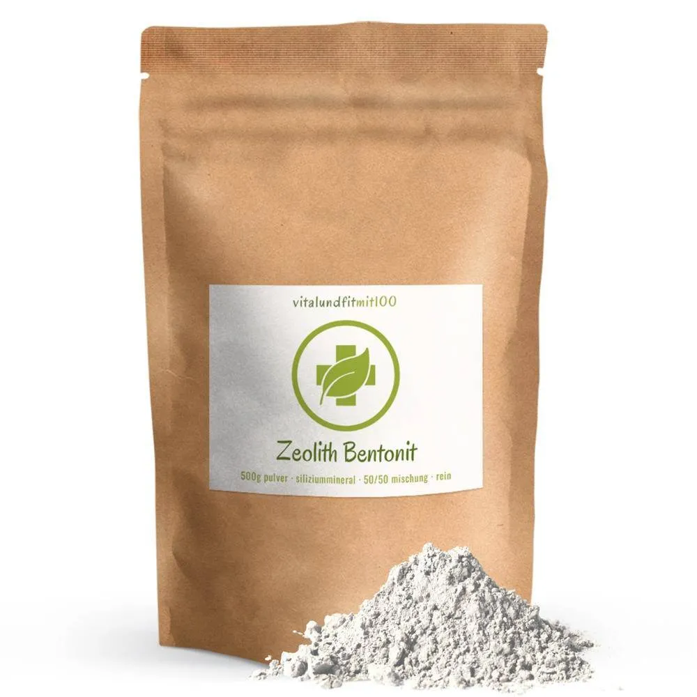 500g Zeolith-Bentonit Pulver (50 % Naturzeolith, 50 % Bentonit) Vitalundfitmit100